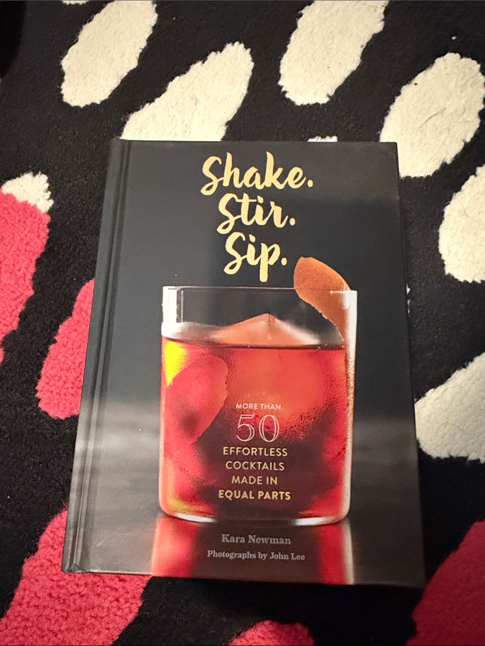 Chronicle Books Shake. Stir. Sip. Cocktail Book - Black Cover with Red Drink